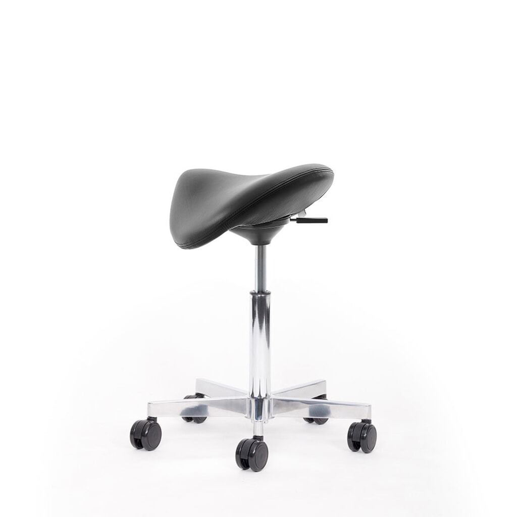 N° de l'image du produit 6 : Tabouret à roulettes avec siège-selle lento sella SL10, similicuir Skai®, noir