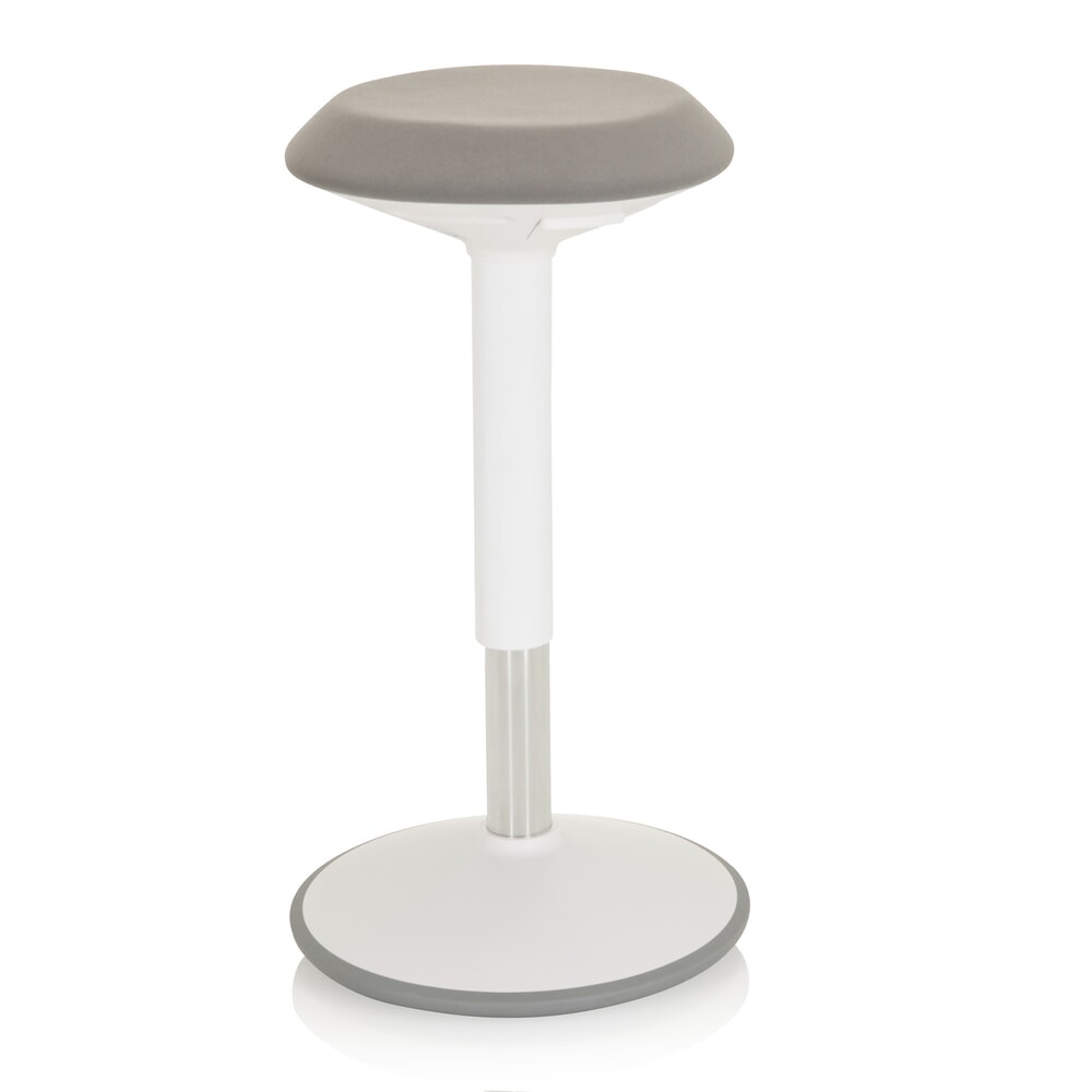 N° de l'image du produit 4 : Tabouret assis-debout / siège assis-debout hjh OFFICE BALANCE SIT III W tissu, blanc/gris