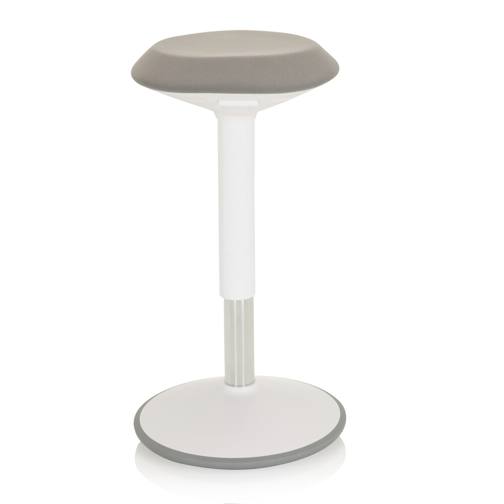 N° de l'image du produit 8 : Tabouret assis-debout / siège assis-debout hjh OFFICE BALANCE SIT III W tissu, blanc/gris