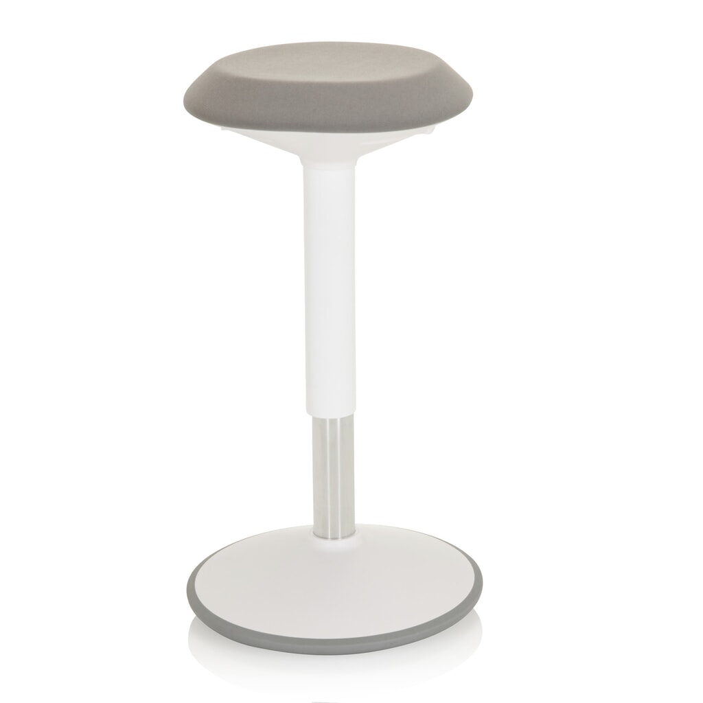 Illustration du produit: Tabouret assis-debout / siège assis-debout hjh OFFICE BALANCE SIT III W tissu, blanc/gris