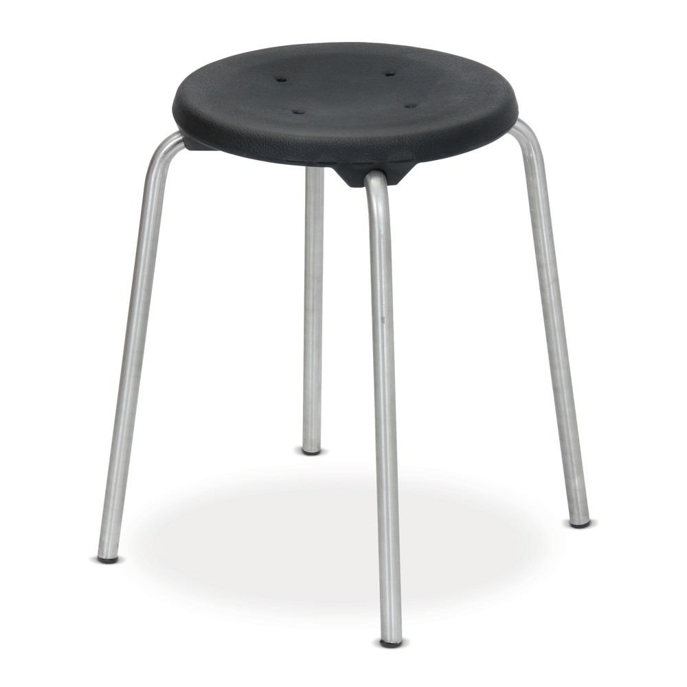 Illustration du produit: Tabouret empilable avec assise en PU, hauteur d’assise 500 mm, patins, noir