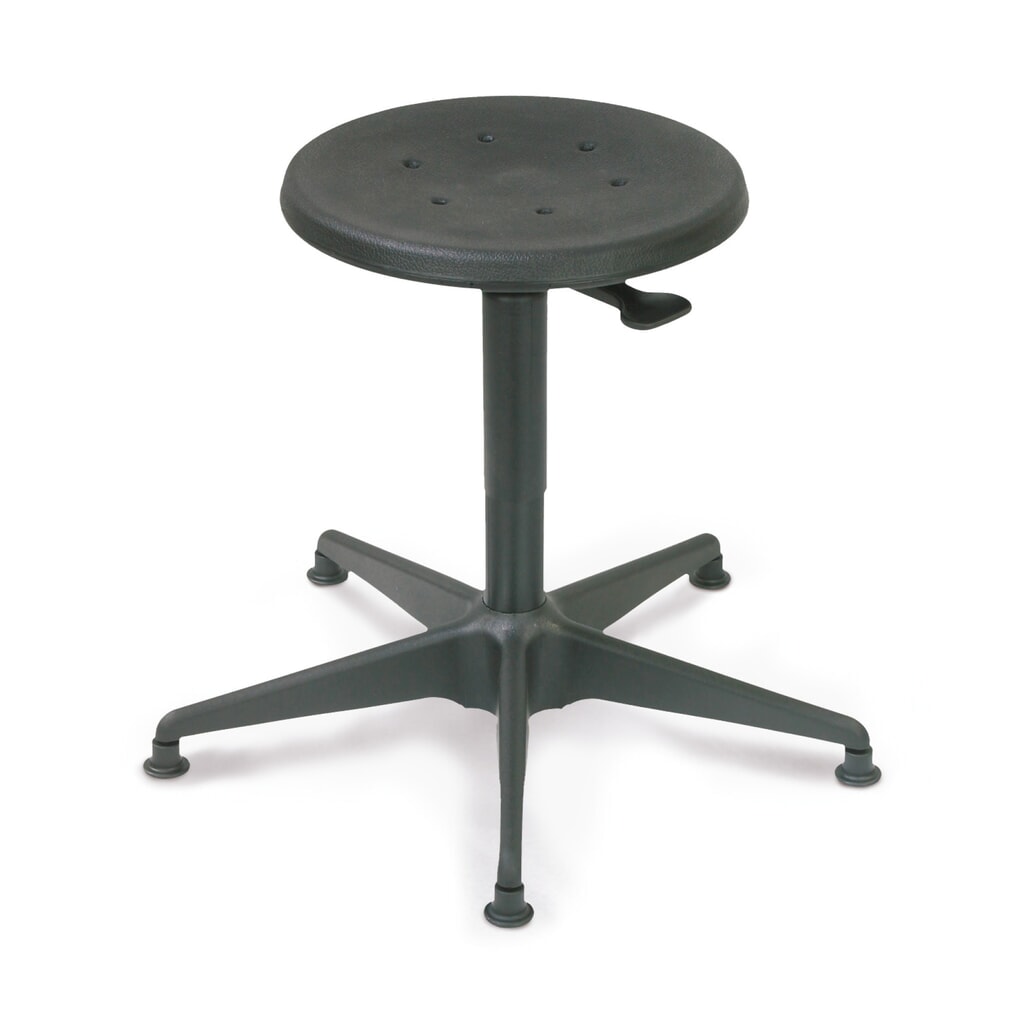 Tabouret HEMMDAL, assise en hêtre, hauteur d’assise 380-515 mm, base acier, patins Illustration du produit: Tabouret HEMMDAL, assise en hêtre, hauteur d’assise 380-515 mm, base acier, patins