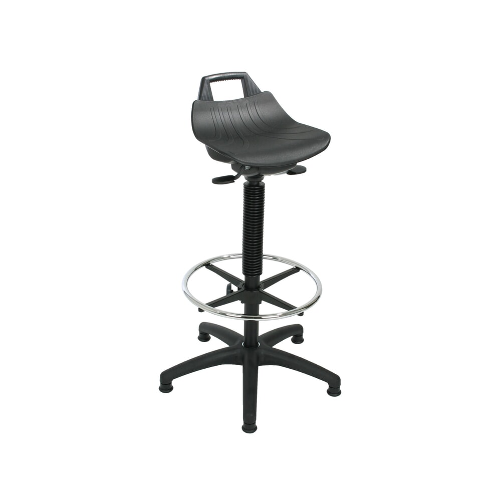 Illustration du produit: Tabouret HEMMDAL Premium, assise en PP, hauteur d'assise 630-890 mm, patins, anneau repose-pied