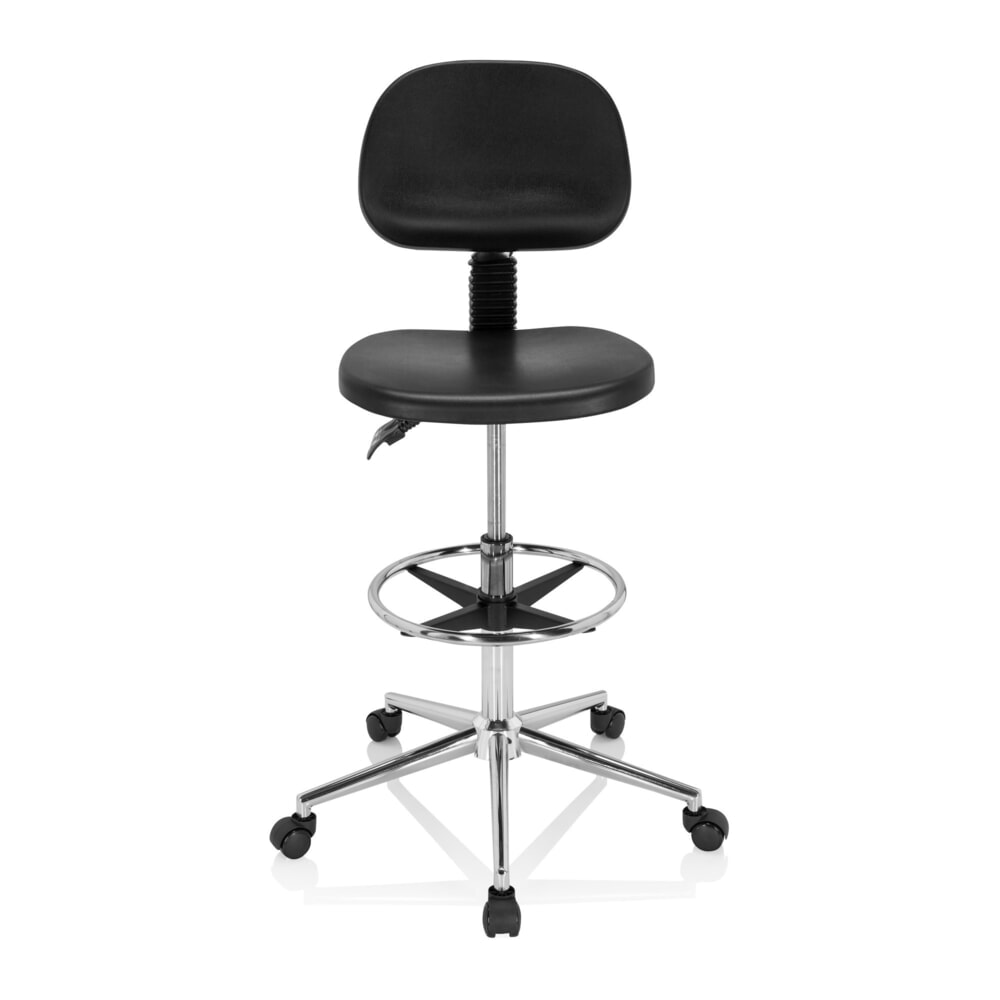 Illustration du produit: Tabouret / siège de travail ergonomique hjh OFFICE TOP WORK 24 I mousse rigide, noir
