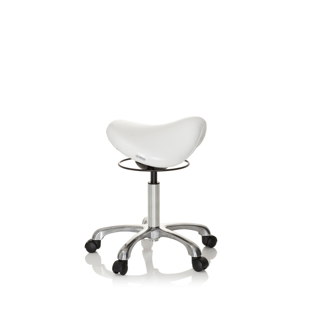 N° de l'image du produit 4 : hjh OFFICE tabouret ergonomique / tabouret-selle ORTHO SIT PU similicuir, blanc