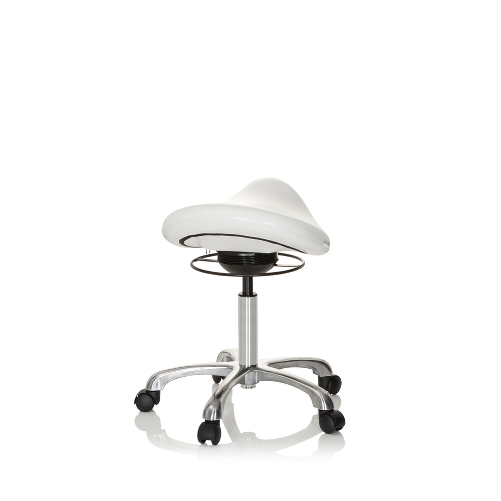 N° de l'image du produit 6 : hjh OFFICE tabouret ergonomique / tabouret-selle ORTHO SIT PU similicuir, blanc