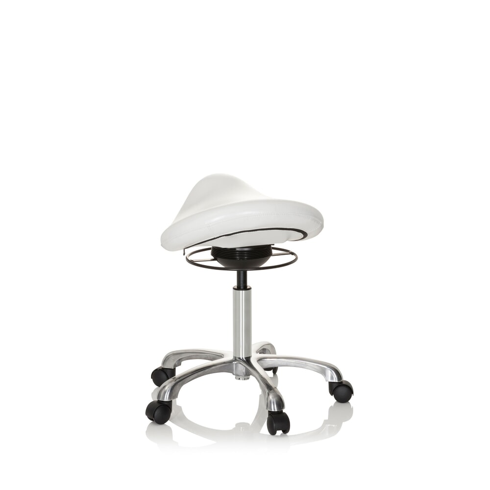 N° de l'image du produit 7 : hjh OFFICE tabouret ergonomique / tabouret-selle ORTHO SIT PU similicuir, blanc