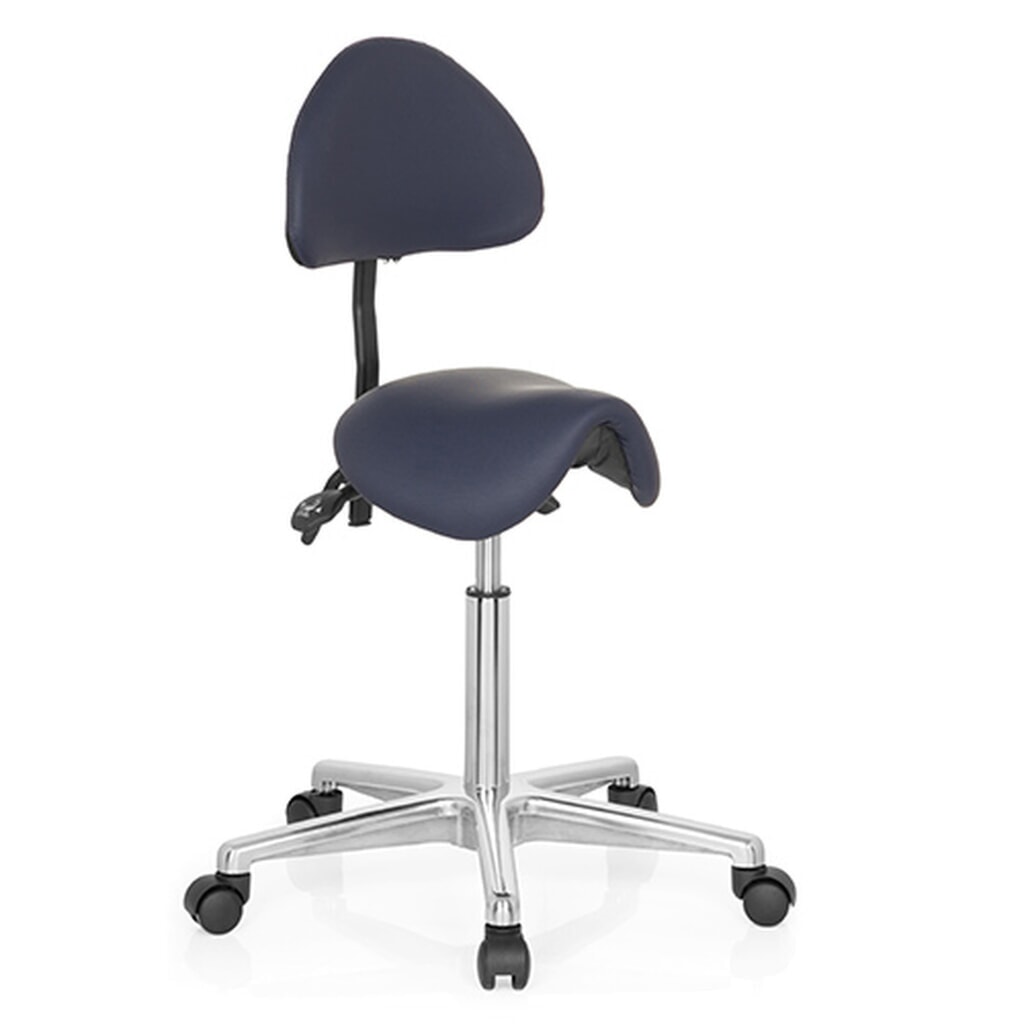 Tabouret ergonomique / tabouret pivotant hjh OFFICE TOP WORK 20 similicuir, bleu Illustration du produit: Tabouret ergonomique / tabouret pivotant hjh OFFICE TOP WORK 20 similicuir, bleu