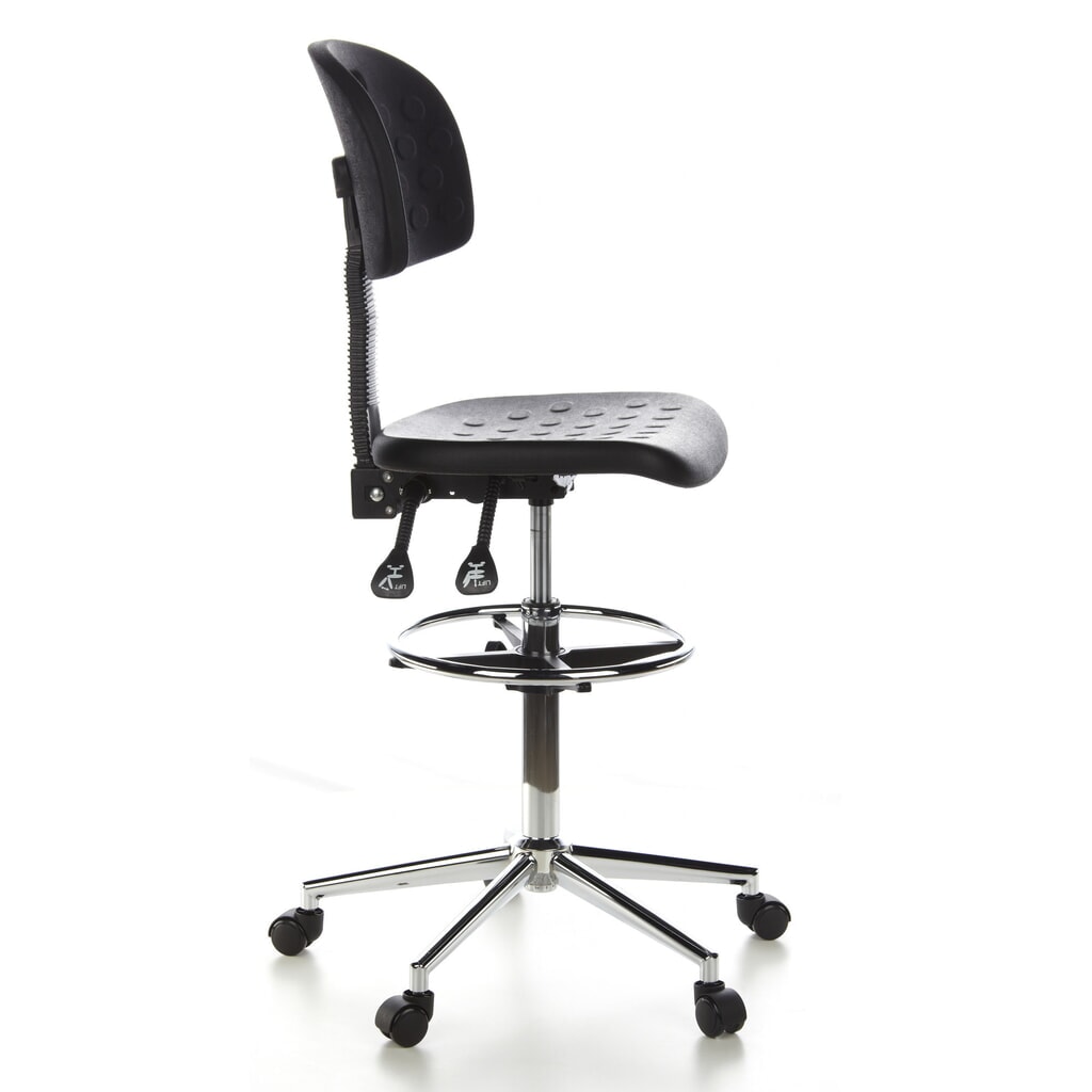 N° de l'image du produit 3 : Tabouret / tabouret pivotant hjh OFFICE TOP WORK 23 similicuir, noir
