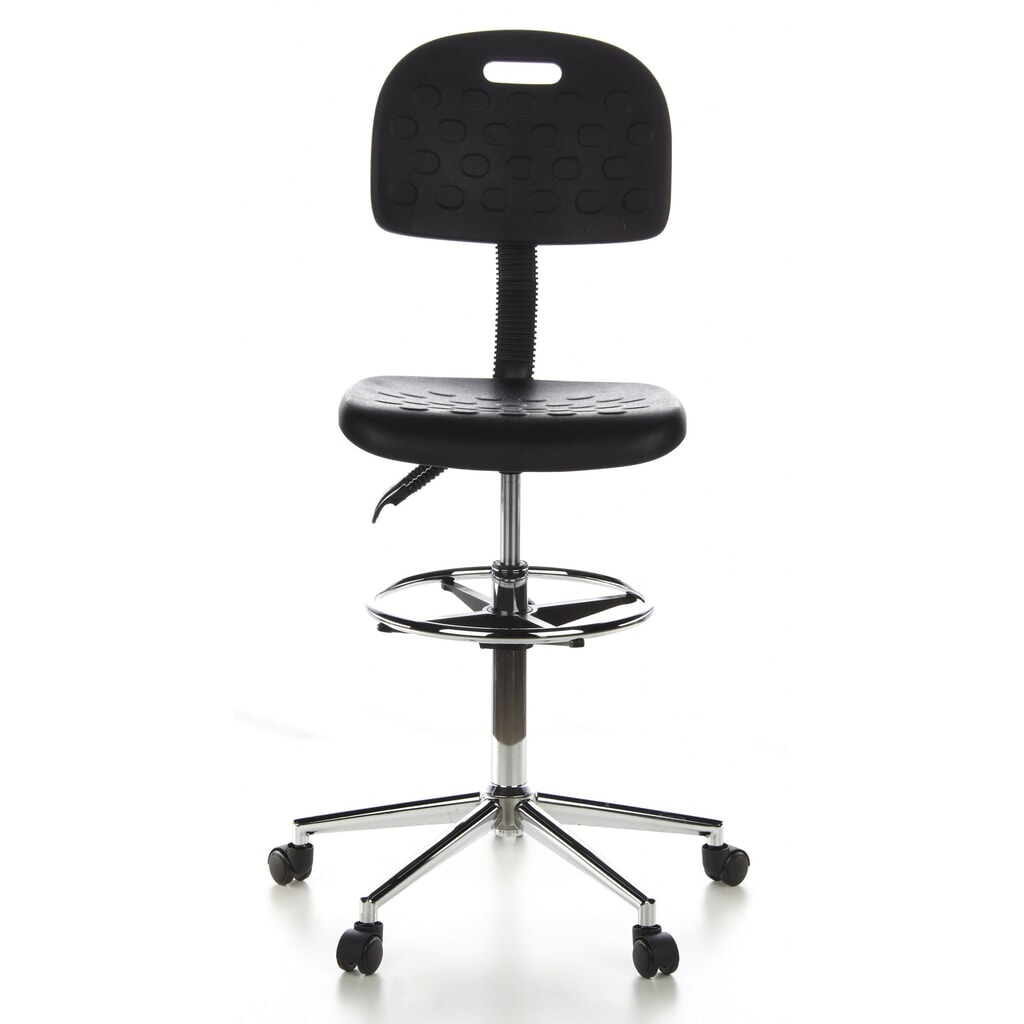 Tabouret / tabouret pivotant hjh OFFICE TOP WORK 23 similicuir, noir Illustration du produit: Tabouret / tabouret pivotant hjh OFFICE TOP WORK 23 similicuir, noir