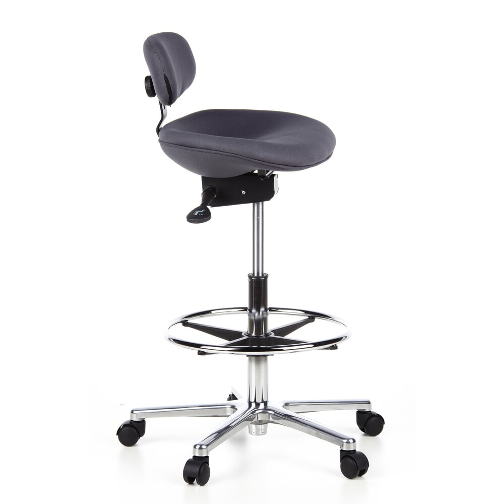 N° de l'image du produit 5 : Tabouret / tabouret pivotant hjh OFFICE WORK MF tissu, anthracite