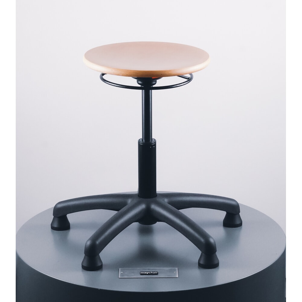 N° de l'image du produit 2 : Tabouret Universal Plus, assise en hêtre, hauteur d’assise 390-520 mm, base plastique, patins