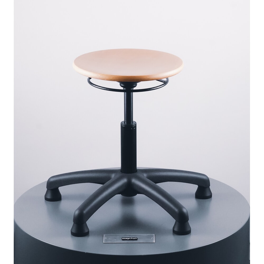N° de l'image du produit 3 : Tabouret Universal Plus, assise en hêtre, hauteur d’assise 390-520 mm, base plastique, patins