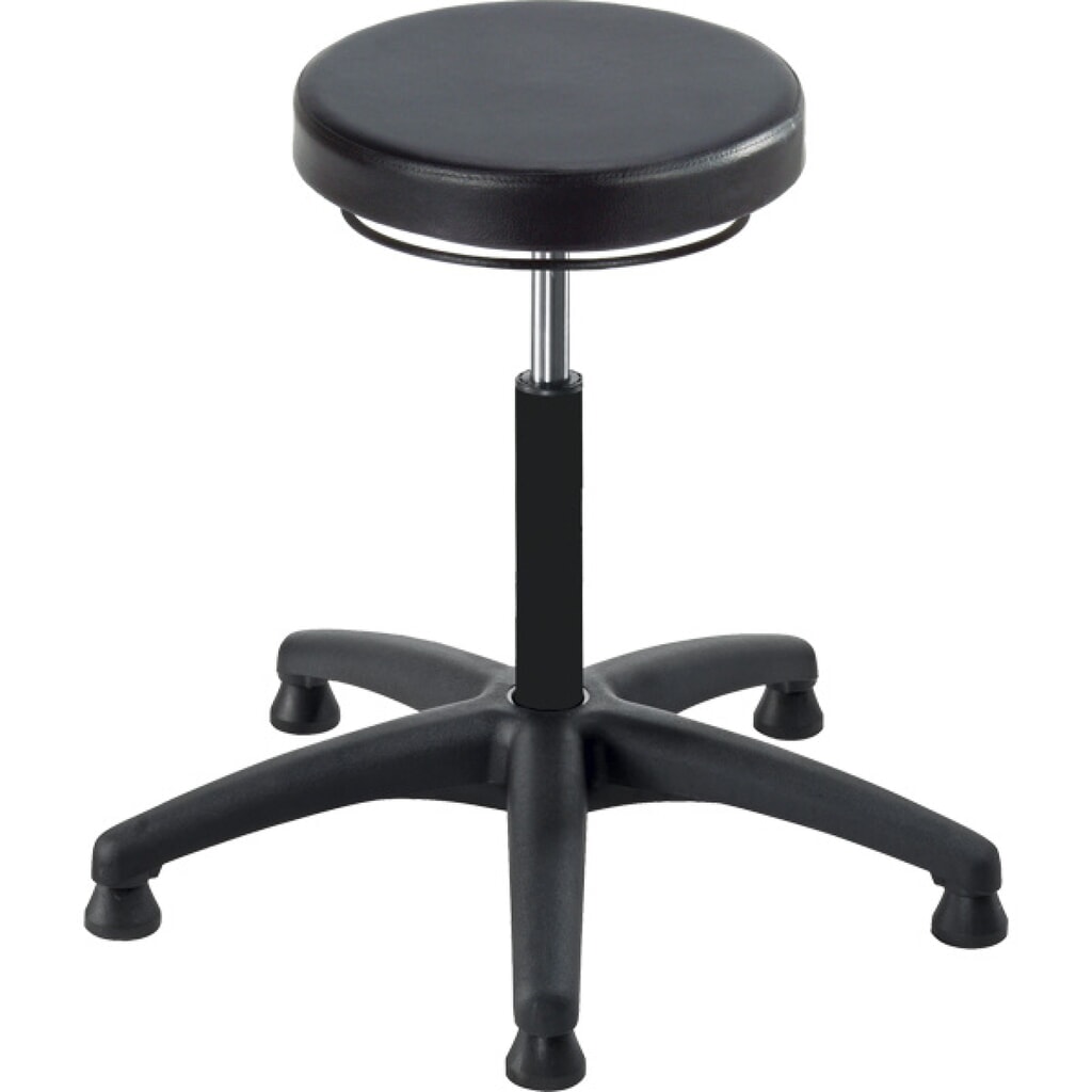 Tabouret Universal Plus, assise en PU, hauteur d’assise 400-530 mm, base plastique, patins Illustration du produit: Tabouret Universal Plus, assise en PU, hauteur d’assise 400-530 mm, base plastique, patins