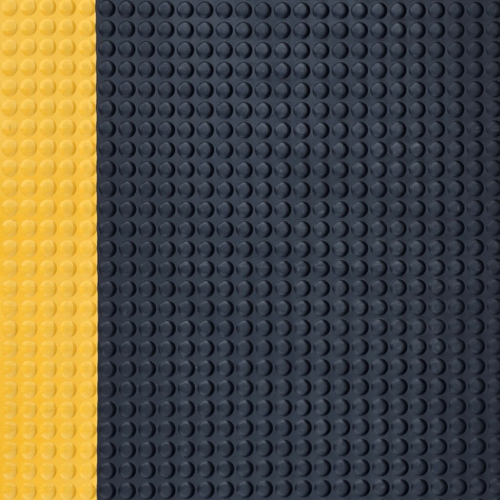 N° de l'image du produit 3 : Tapis anti-fatigue ErgoSoft Strong Steinbock®, sculptures en demi-cercle, double épaisseur, l x L 600 x 1 000 mm, noir/jaune
