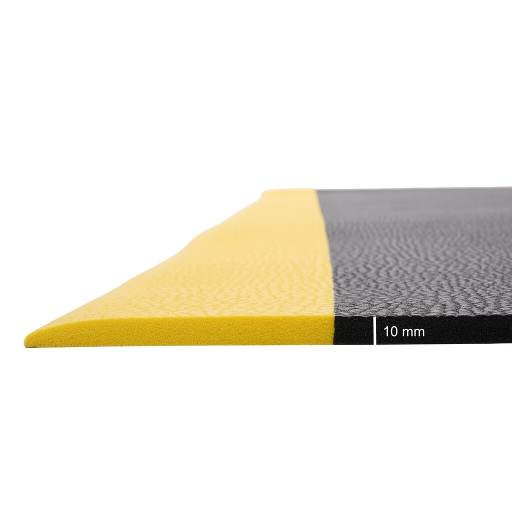 N° de l'image du produit 3 : Tapis anti-fatigue HEMMDAL ErgoSoft Classic, texturé, monocouche, LxL 600 x 600 mm, noir/jaune
