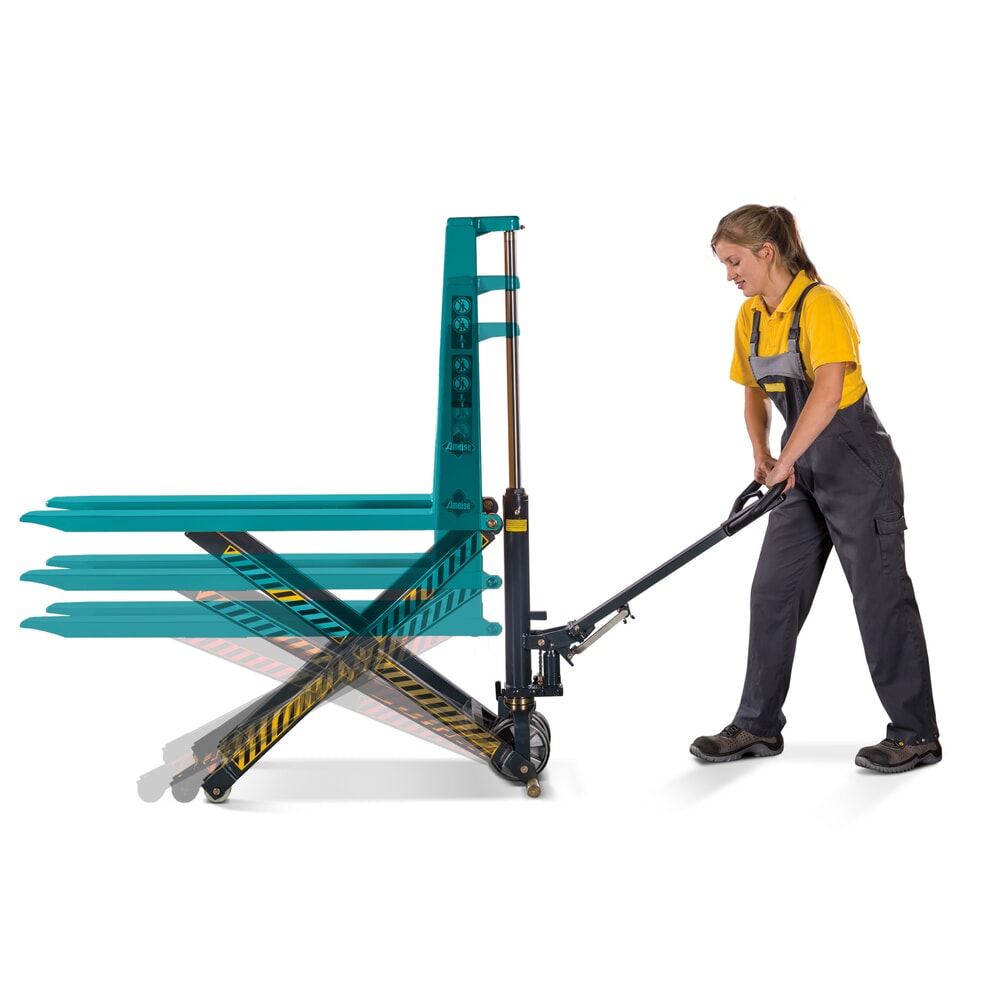 N° de l'image du produit 18 : Transpalette à ciseaux Ameise® PTM 1.0 Scissor avec levée rapide, capacité de charge 1 000 kg, longueur des fourches 1 150 mm
