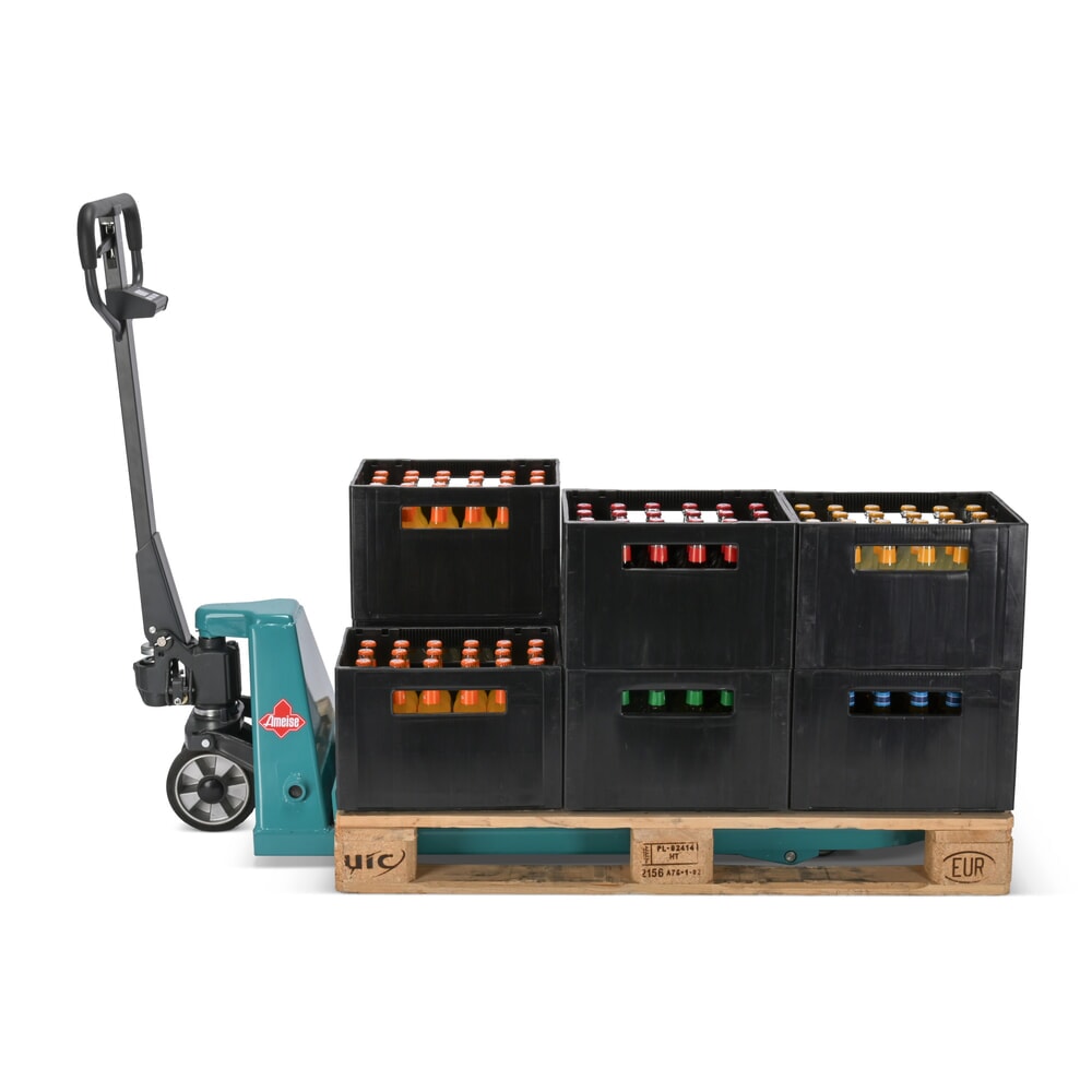 N° de l'image du produit 2 : Transpalette avec balance Ameise® PTM 2.0 Scale avec écran sur la tête du timon, capacité de charge 2 000 kg, roues simples