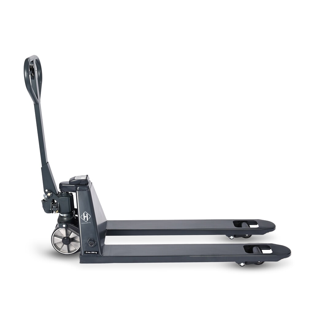 N° de l'image du produit 6 : Transpalette peseur HEMMDAL PTM 2.0 Scale, capacité de charge 2 000 kg, pas de 5 kg, galets de fourche simples