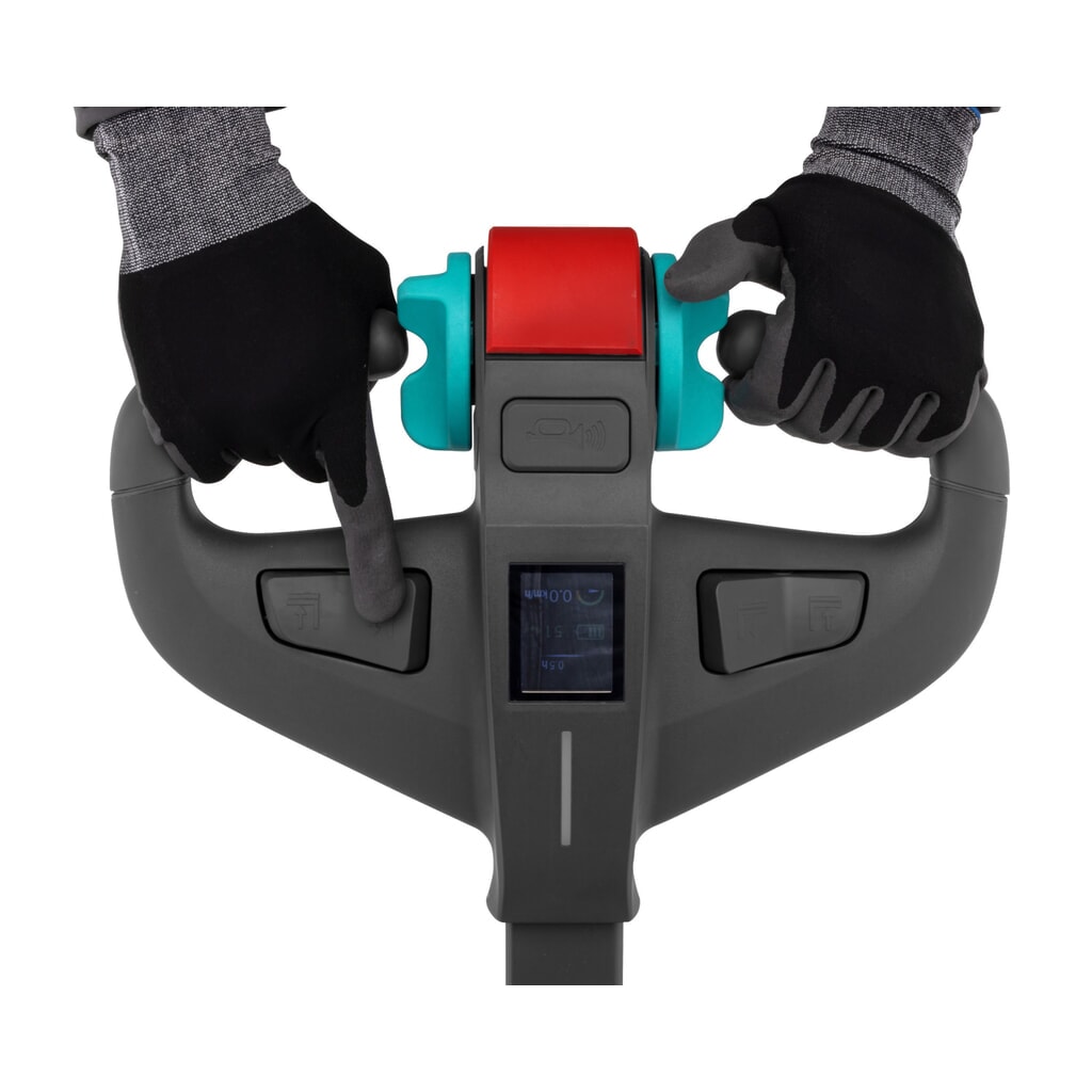N° de l'image du produit 2 : Transpalette électrique Jungheinrich AME 18, capacité de charge 1 800 kg, longueur de fourche 1 150 mm, largeur de fourche spéciale 670 mm, galets tandem