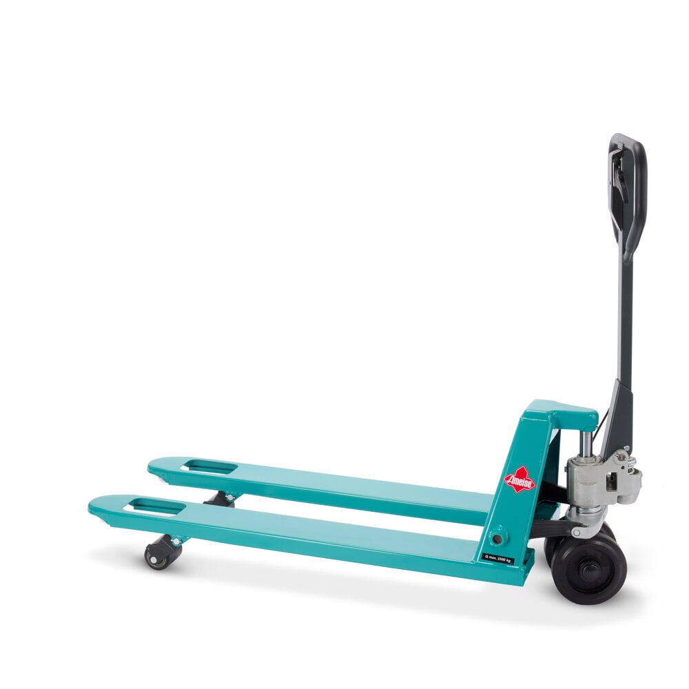 N° de l'image du produit 5 : Transpalette manuel Ameise® PTM 2.5 avec frein à main, capacité de charge 2 500 kg, longueur des fourches 1 150 mm, caoutchouc plein / polyuréthane