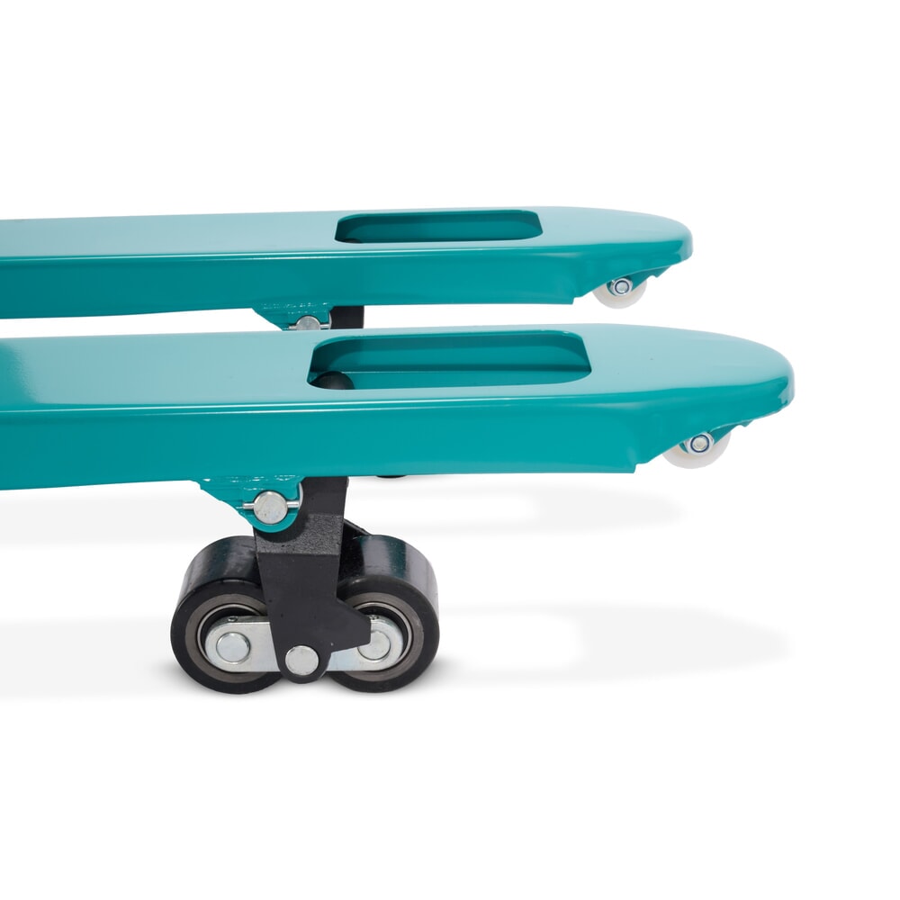 N° de l'image du produit 7 : Transpalette manuel Ameise® PTM 2.5 avec frein à main, capacité de charge 2 500 kg, longueur des fourches 1 150 mm, caoutchouc plein / polyuréthane, galets tandem