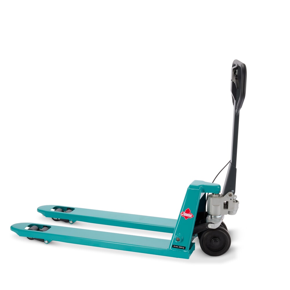 N° de l'image du produit 12 : Transpalette manuel Ameise® PTM 2.5 avec frein à main, capacité de charge 2 500 kg, longueur des fourches 1 150 mm, caoutchouc plein / polyuréthane, galets tandem