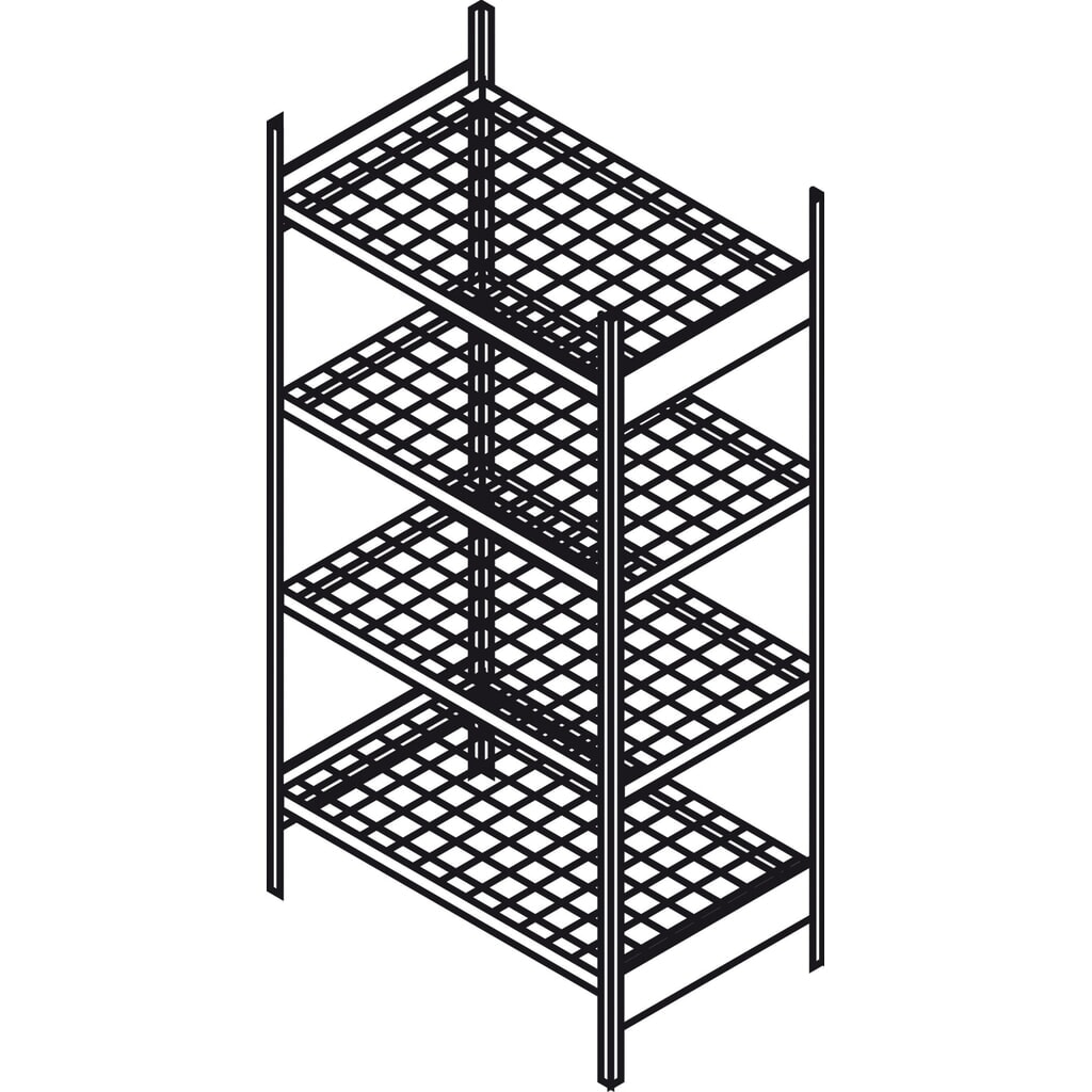 Illustration du produit: Vario Rayonnage de base GRG4, 2 cadres de support prémontés