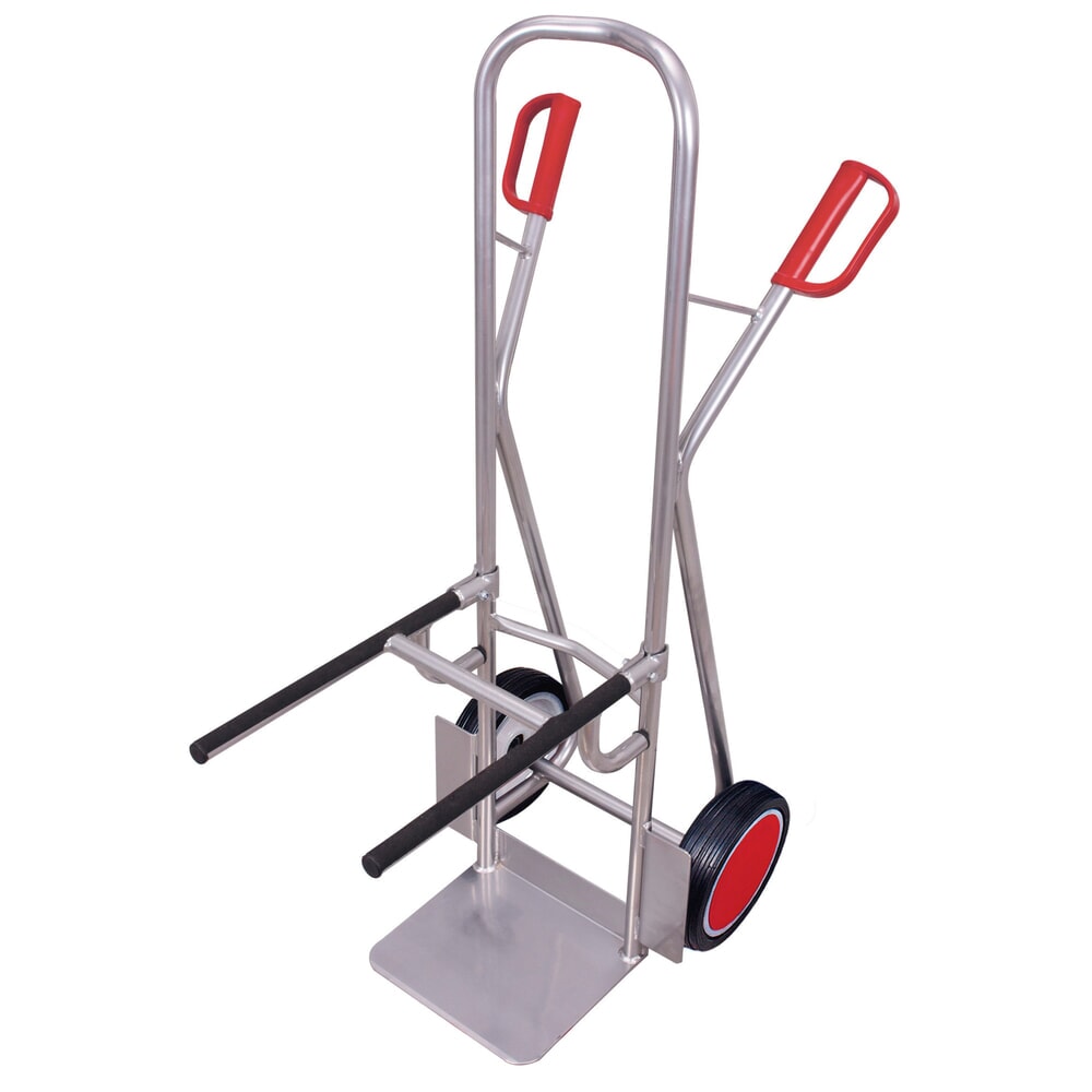 N° de l'image du produit 1 : Diable pour chaises VARIOfit® en aluminium, capacité de charge de 250 kg, pelle L x P 320 x 250 mm, bandage plein