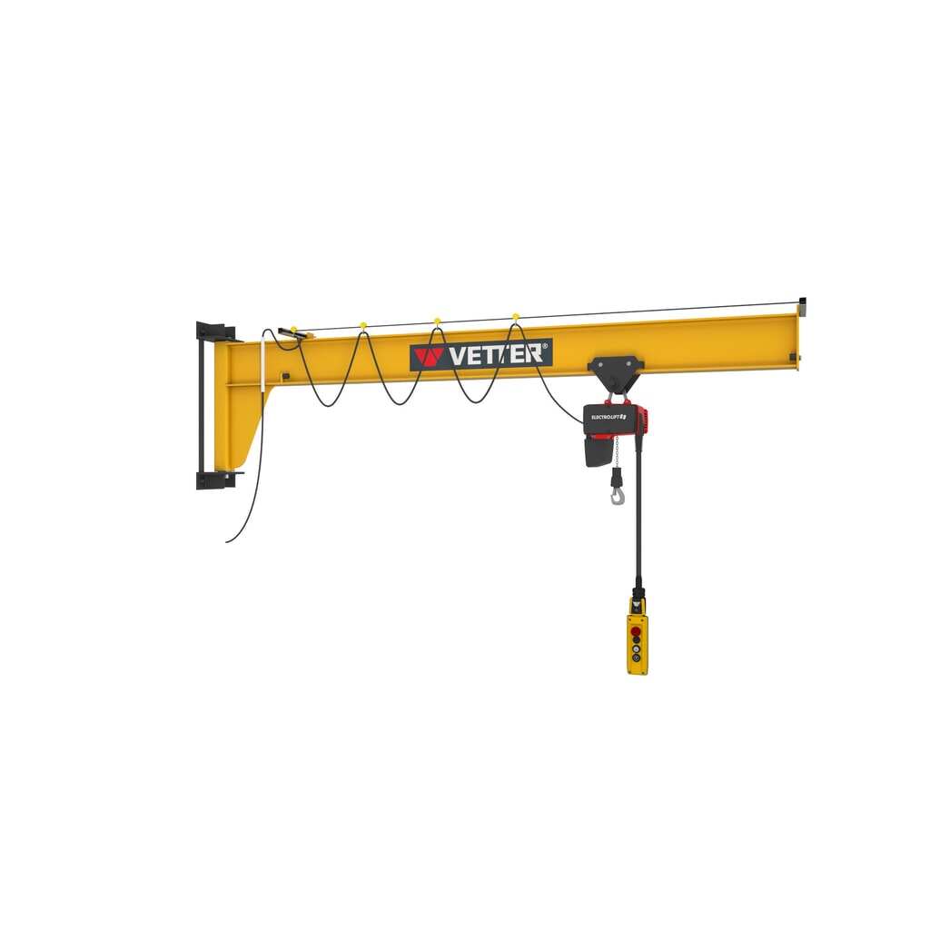 VETTER® Potence, palan électrique à chaîne LIFTKET compris, version murale, construction basse, portée 3 000 mm, capacité de charge 125 kg N° de l'image du produit 3 : VETTER® Potence, palan électrique à chaîne LIFTKET compris, version murale, construction basse, portée 3 000 mm, capacité de charge 125 kg