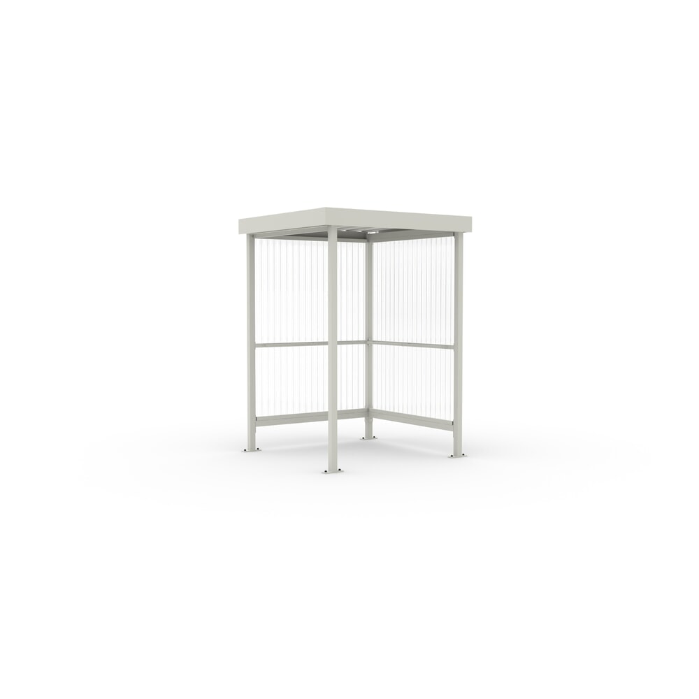 Illustration du produit: Abri fumeur BASIC, pour 2-3 personnes, gris-blanc