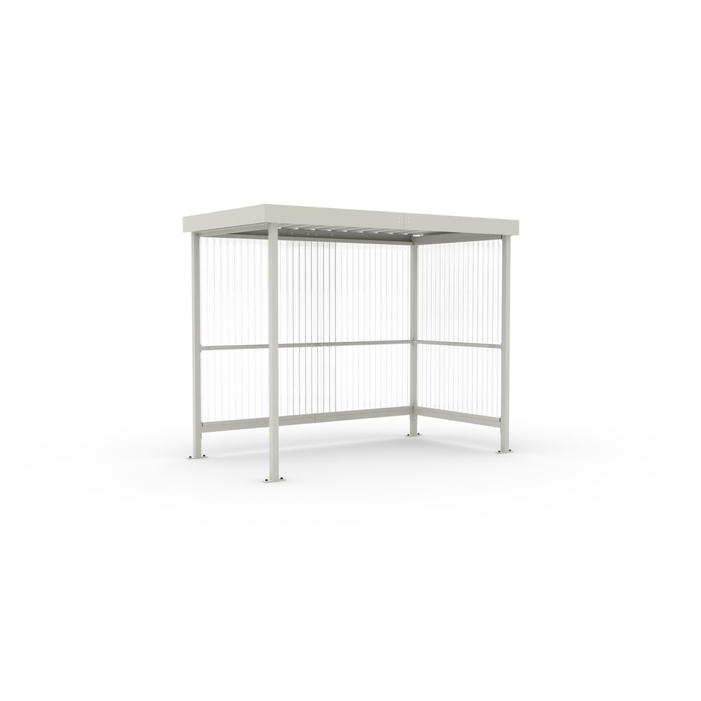N° de l'image du produit 1 : Abri fumeur BASIC, pour 5 personnes, gris-blanc