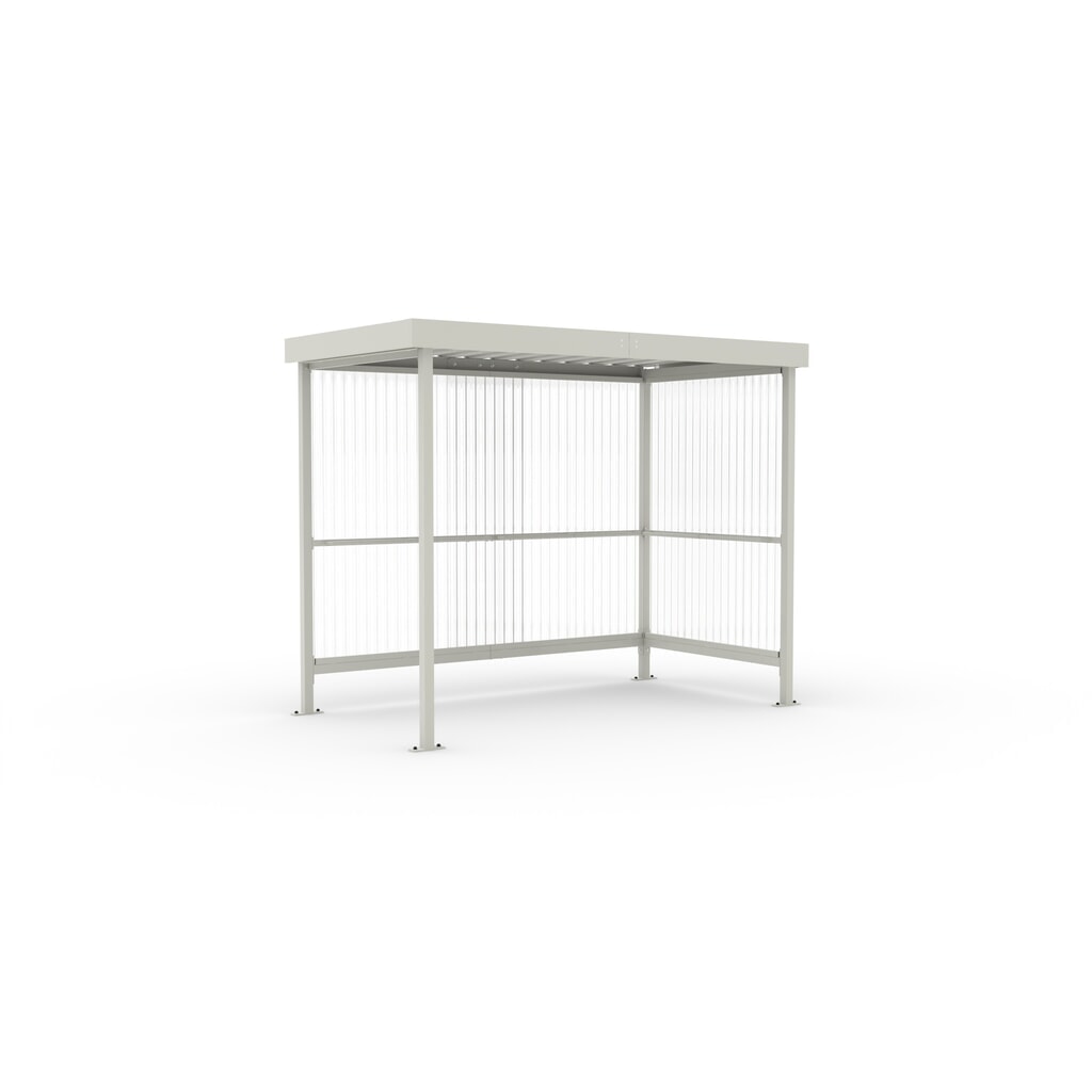 Abri fumeur BASIC, pour 5 personnes, gris-blanc Illustration du produit: Abri fumeur BASIC, pour 5 personnes, gris-blanc