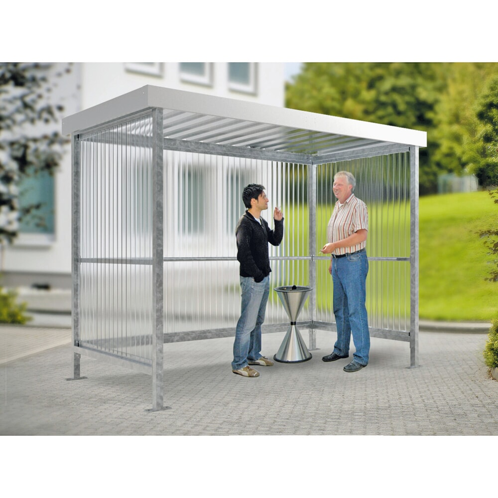 N° de l'image du produit 9 : Abri fumeur BASIC, pour 5 personnes, gris-blanc