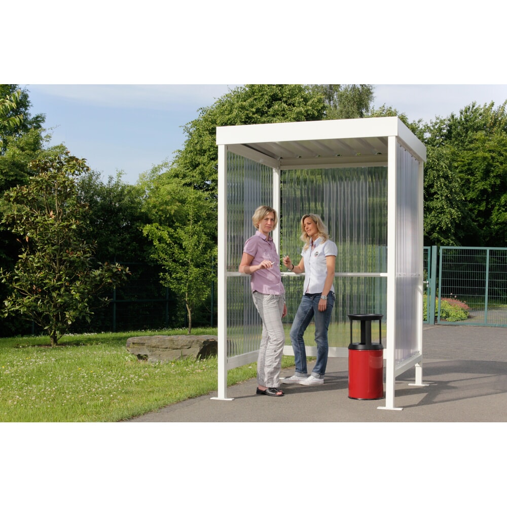 N° de l'image du produit 2 : Paroi latérale droite pour abri fumeurs Basic, montant gris-blanc
