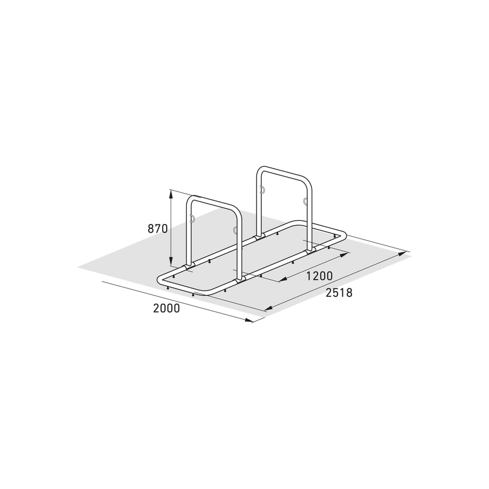 N° de l'image du produit 7 : Système d'appui wsm® GALAXY XL, bilatéral, 4 places, largeur 2 520 mm
