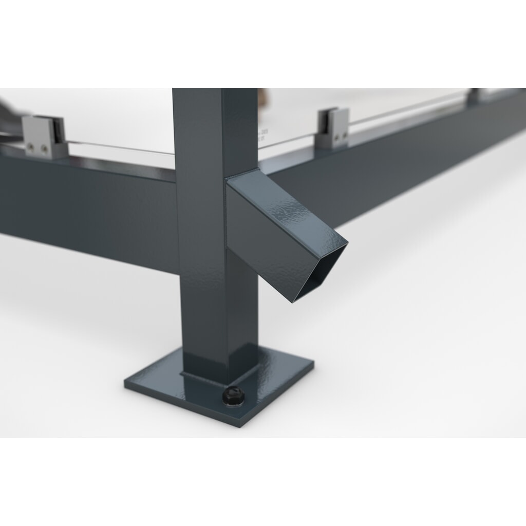 N° de l'image du produit 4 : Abri fumeurs wsm® KÖLN ALPINE, livré monté, charge de neige max. 5,6 kN/m², 7 éléments, sans pavage, blanc-gris
