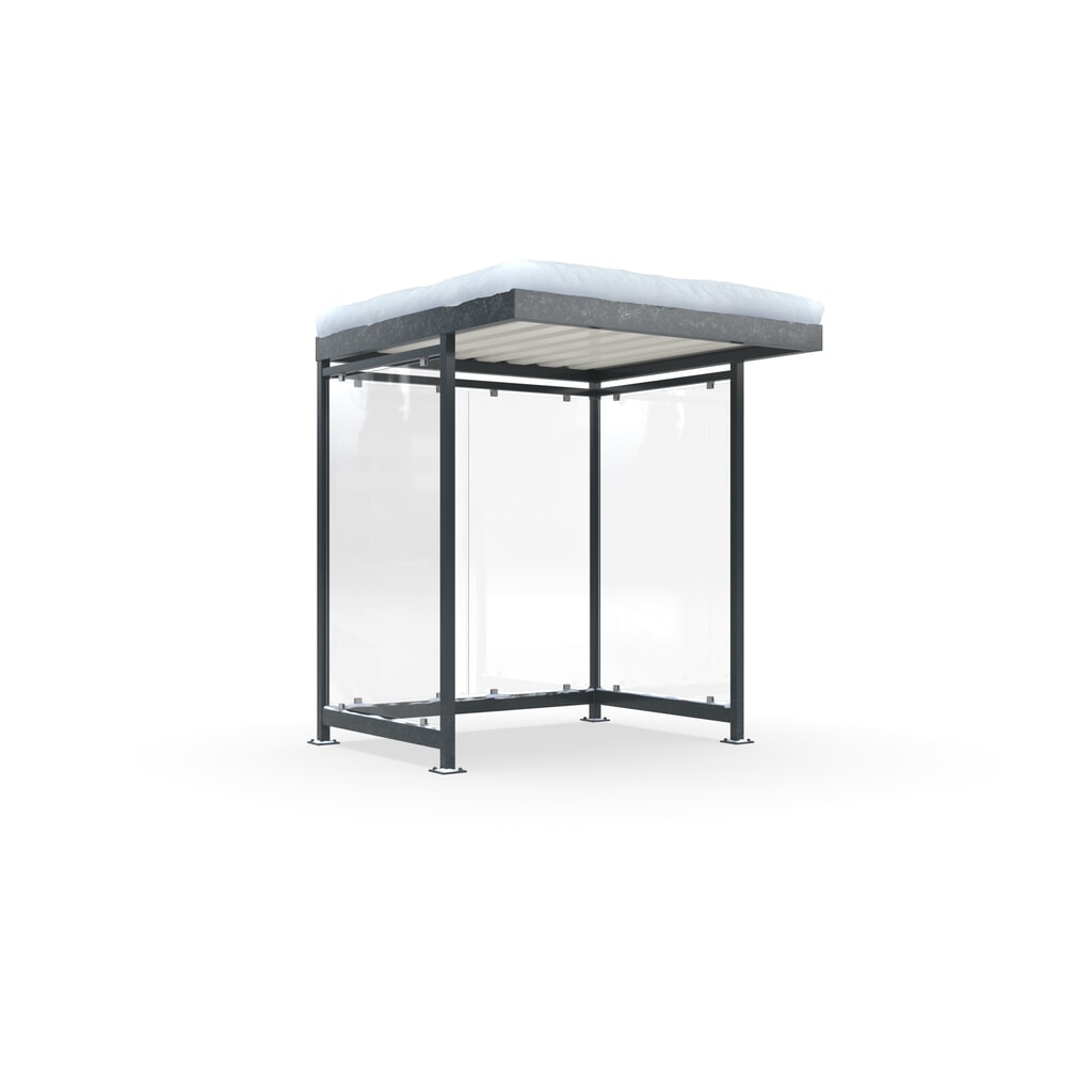 Abri fumeurs wsm® KÖLN ALPINE, livré monté, charge de neige max. 5,6 kN/m², 4 éléments, sans pavage, gris anthracite Illustration du produit: Abri fumeurs wsm® KÖLN ALPINE, livré monté, charge de neige max. 5,6 kN/m², 4 éléments, sans pavage, gris anthracite