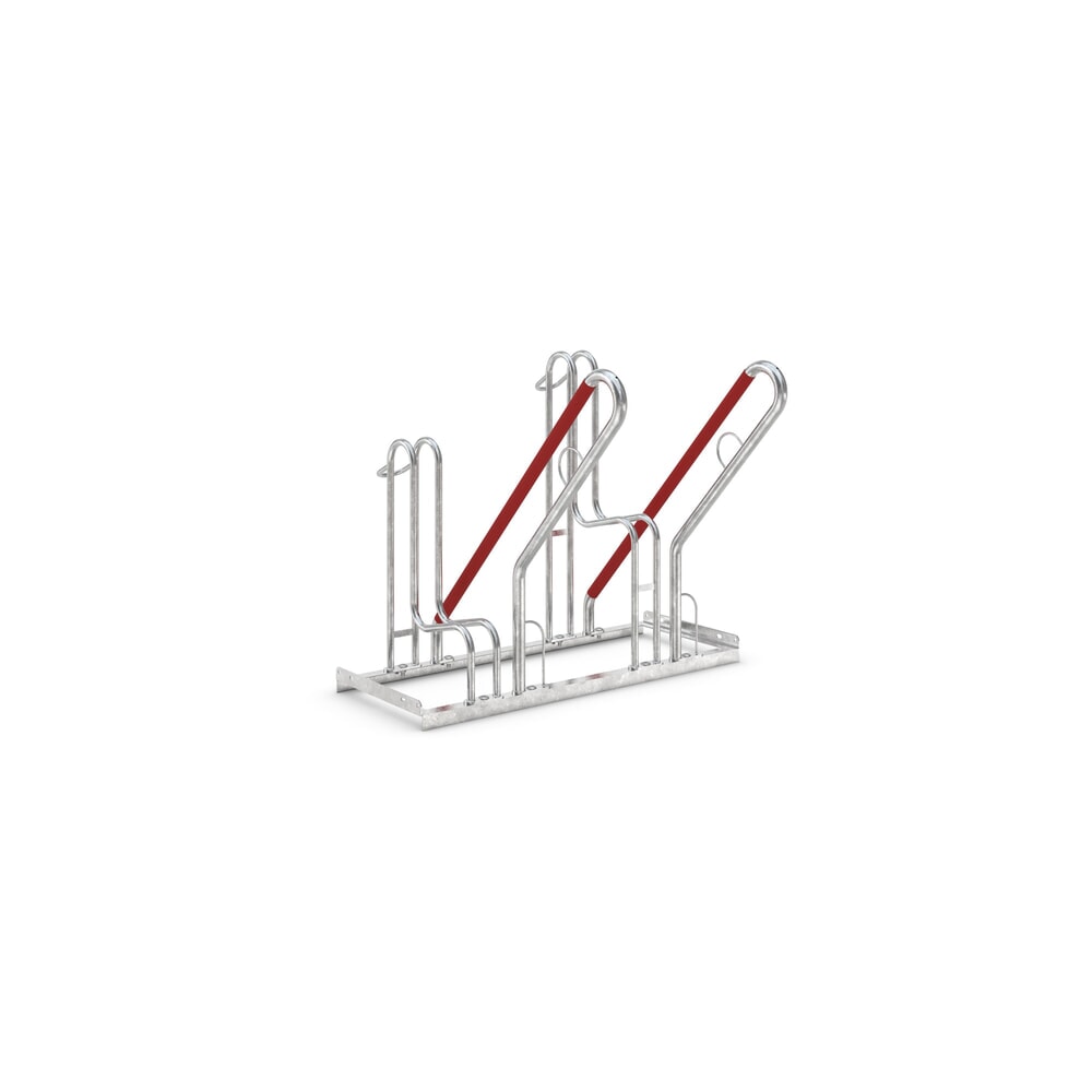 N° de l'image du produit 1 : Range-vélo wsm® 4500 XBF avec arceau d'appui, galvanisé à chaud, unilatéral, 2 places, écart entre les roues 500 mm