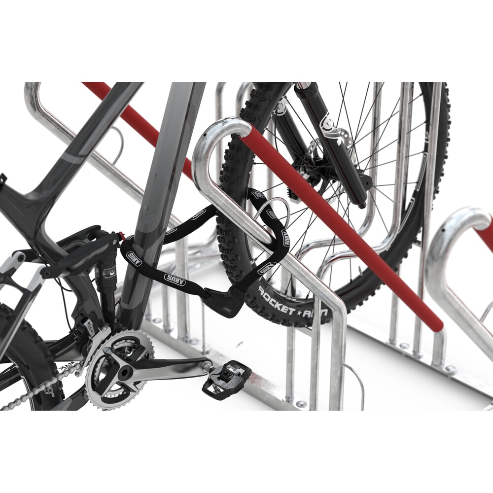 N° de l'image du produit 2 : Range-vélo wsm® 4500 XBF avec arceau d'appui, galvanisé à chaud, unilatéral, 2 places, écart entre les roues 500 mm