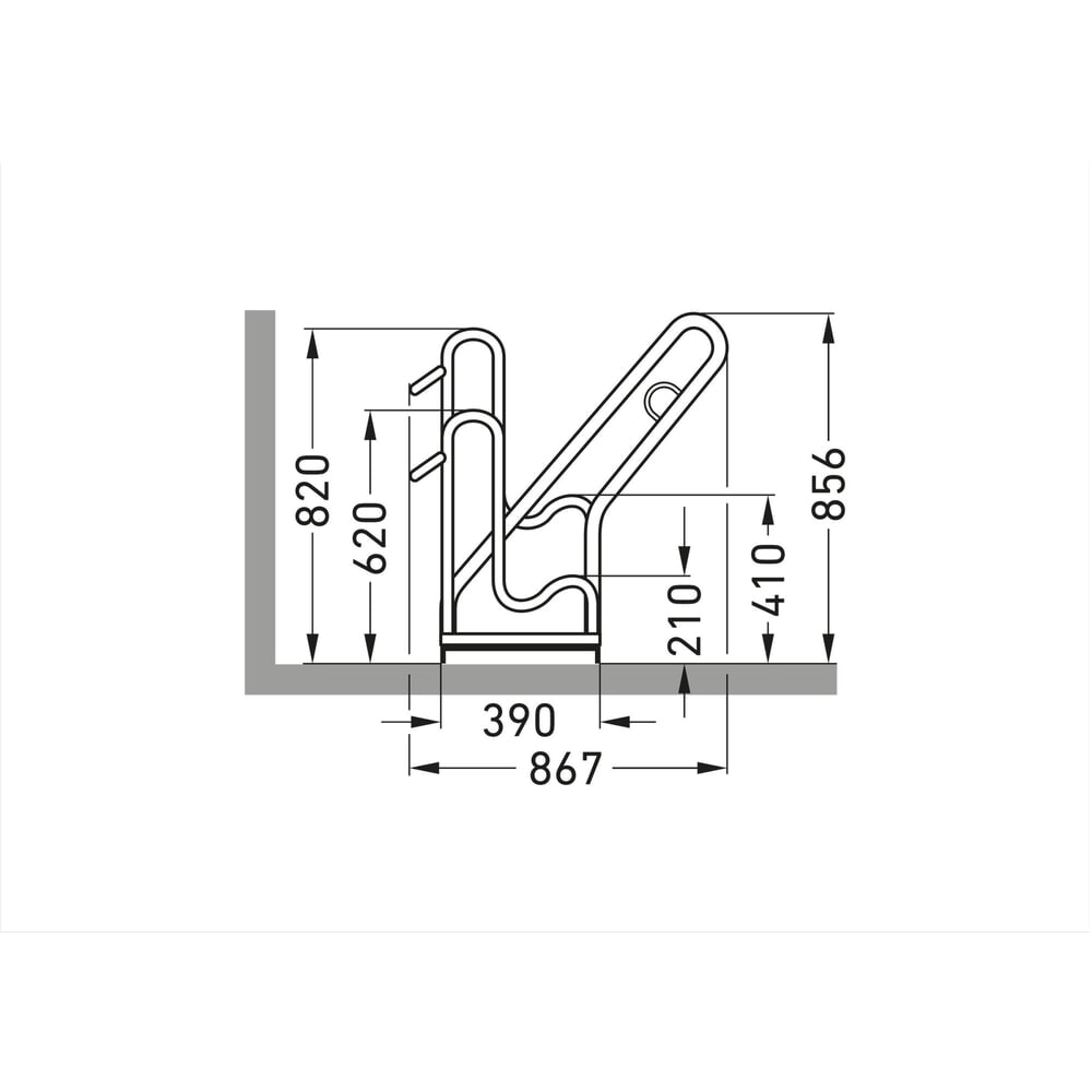 N° de l'image du produit 7 : Range-vélo wsm® 4500 XBF avec arceau d'appui, galvanisé à chaud, unilatéral, 2 places, écart entre les roues 500 mm