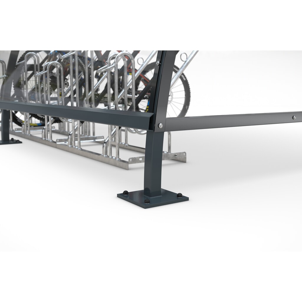Abri wsm® BAMBERG en arc de cercle, largeur 12 350 mm, gris-blanc N° de l'image du produit 3 : Abri wsm® BAMBERG en arc de cercle, largeur 12 350 mm, gris-blanc