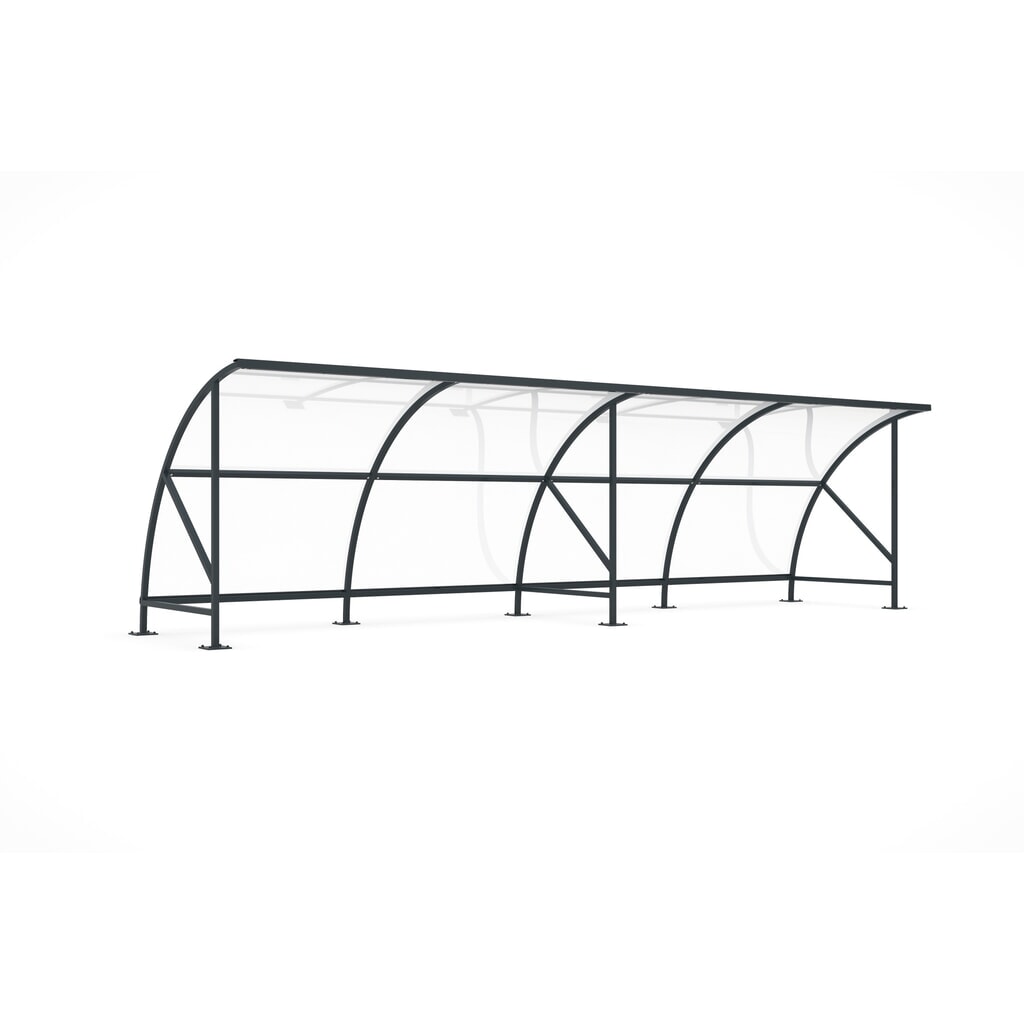 Abri wsm® BAMBERG en arc de cercle, largeur 8 250 mm, gris anthracite Illustration du produit: Abri wsm® BAMBERG en arc de cercle, largeur 8 250 mm, gris anthracite