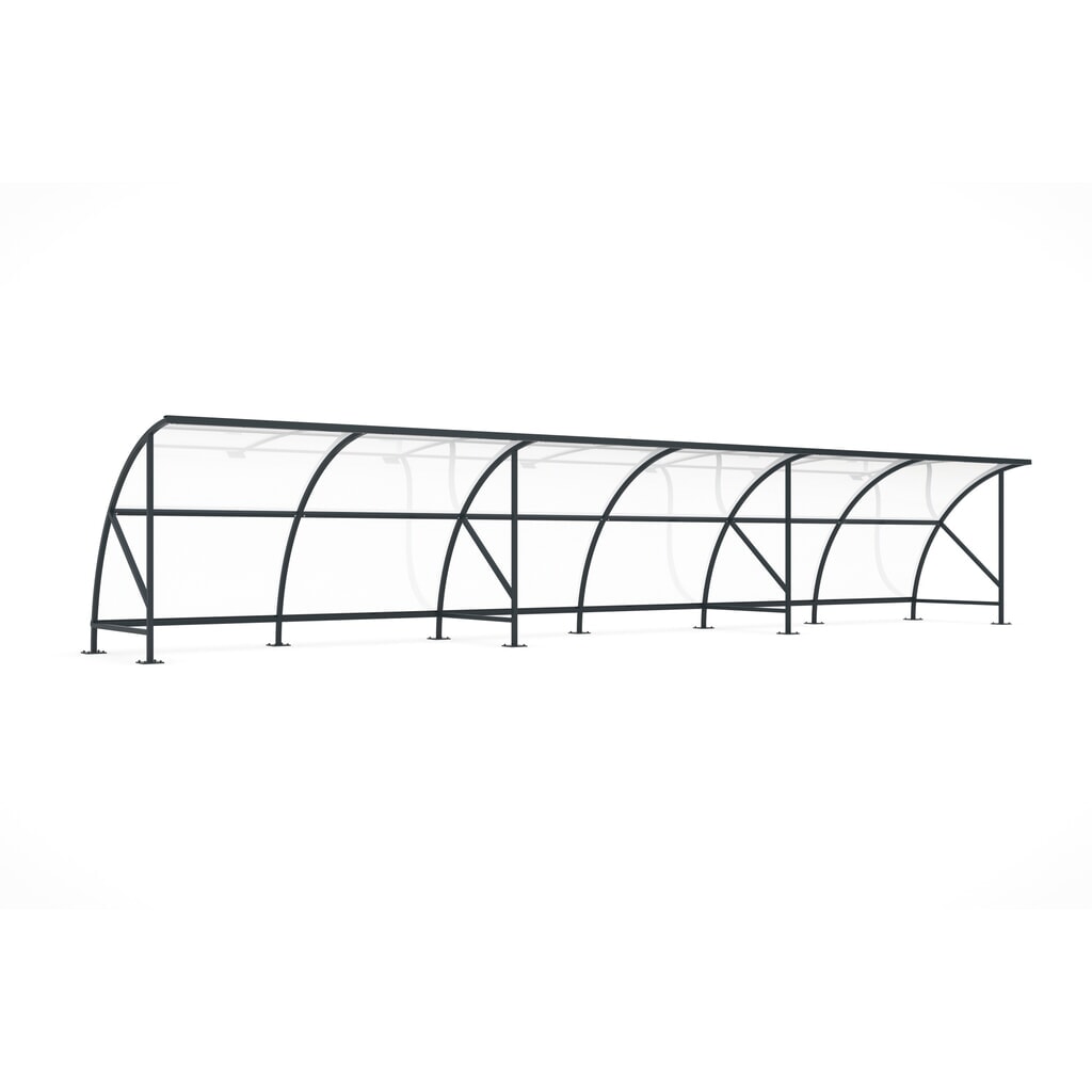 Illustration du produit: Abri wsm® BAMBERG en arc de cercle, largeur 12 350 mm, gris anthracite