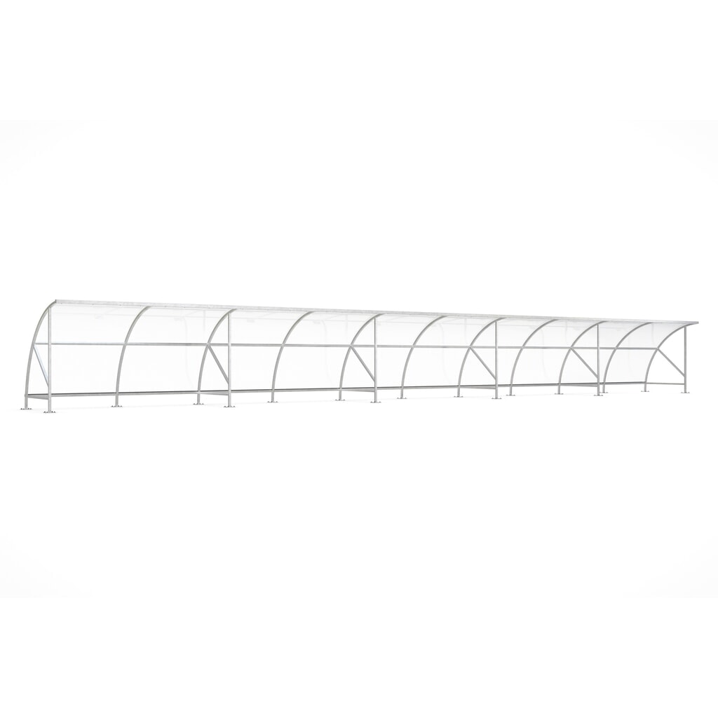 Illustration du produit: Abri wsm® BAMBERG en arc de cercle, largeur 20 550 mm, galvanisé à chaud