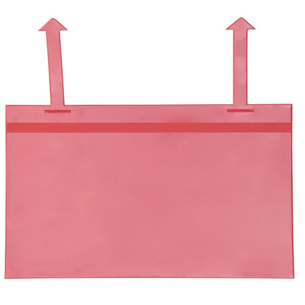 Produktabbildung Nr. 1: Gaascontainerhoesjes met lussen, 50 stuks/VE, A4 staand, rood