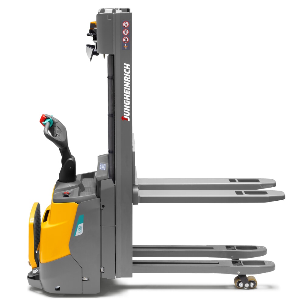 N° de l'image du produit 2 : Gerbeur électrique Jungheinrich ERC 112zi ZT avec plateforme de conduite, mât télescopique double, hauteur de levage 3 600 mm, capacité de charge 1 200 kg, hydraulique proportionnelle, fonction à double niveau