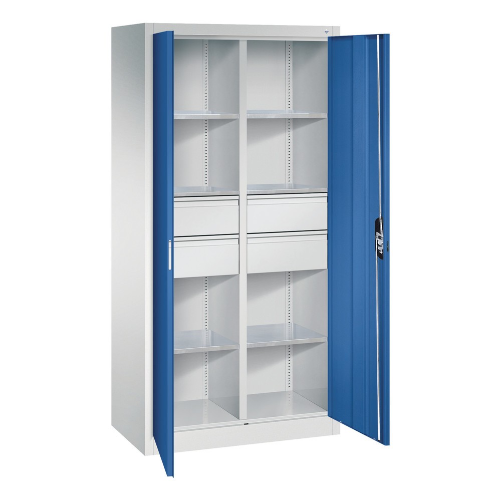 Produktabbildung Nr. 7: Gereedschapskast C+P, laden 4x174 mm, 6 legborden, breedte 930 mm, lichtgrijs, gentiaanblauw