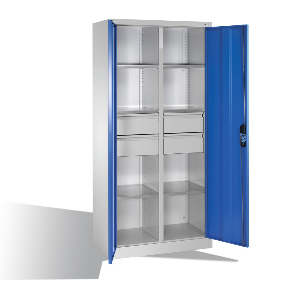 Produktabbildung Nr. 8: Gereedschapskast C+P, laden 4x174 mm, 6 legborden, breedte 930 mm, lichtgrijs, gentiaanblauw