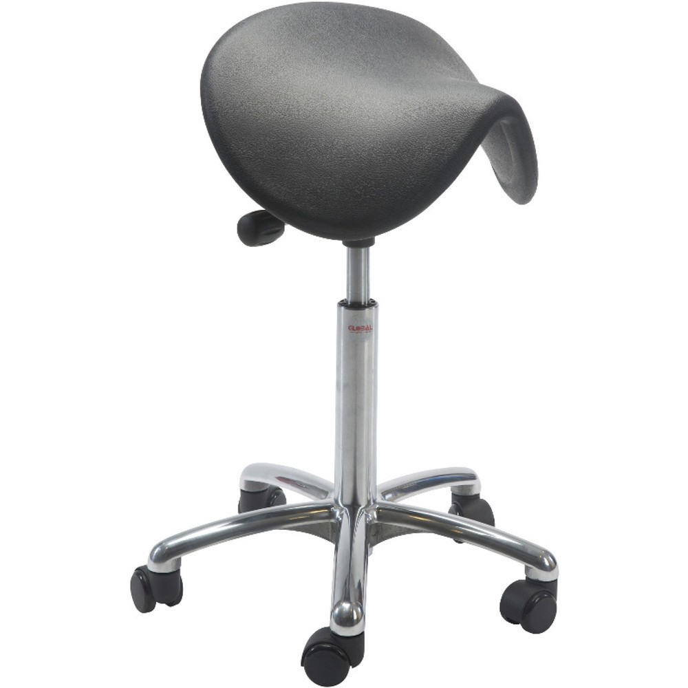 N° de l'image du produit 1 : Tabouret-selle Global Stole A/S Dalton Fixmek Alu50, roulettes, noir